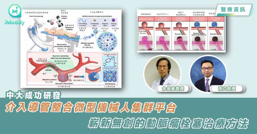 中大成功研發介入導管整合微型機械人集群平台 嶄新無創的動脈瘤栓塞治療方法